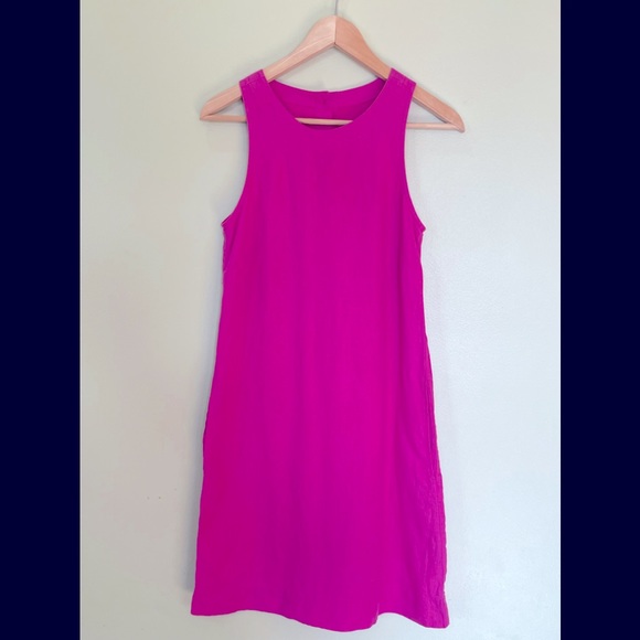 J. Crew Dresses J Crew Hot Pink Linen Dress Poshmark